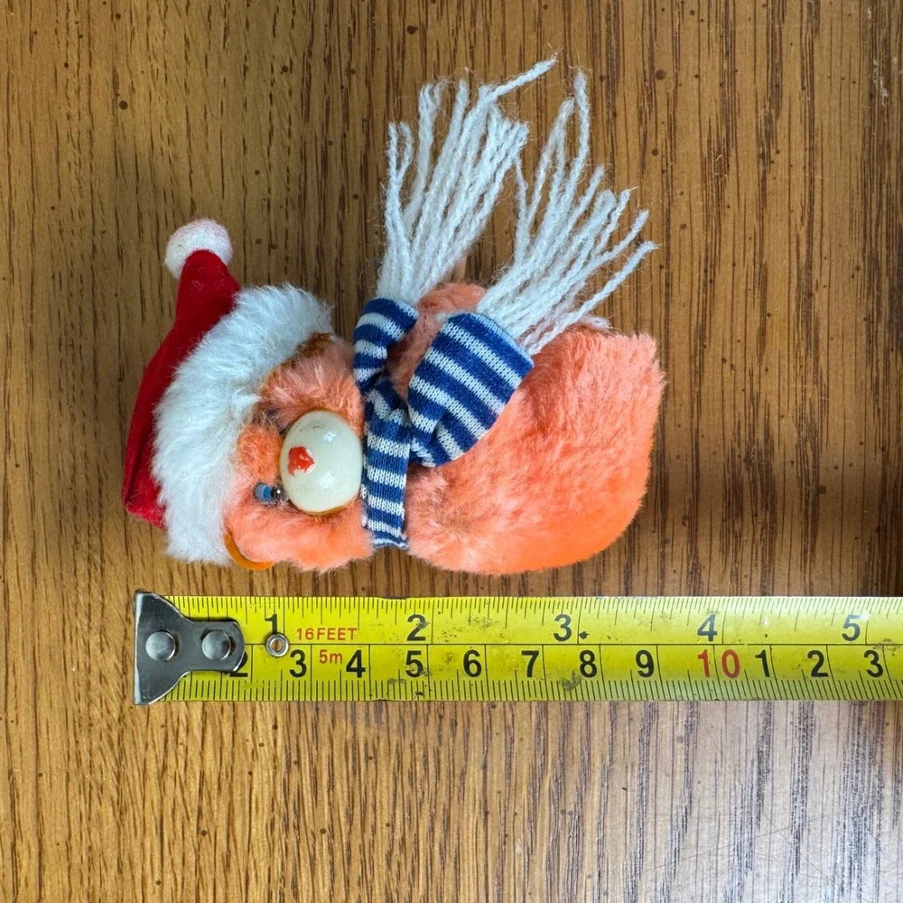 Cute Plush Christmas Carebear Orange Santa Hat Scarf Holiday Huggie Ornament‎